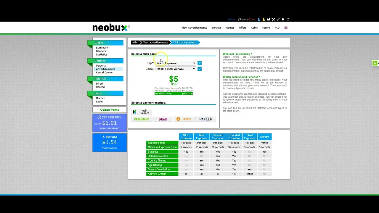 Buying An Ad on Neobux