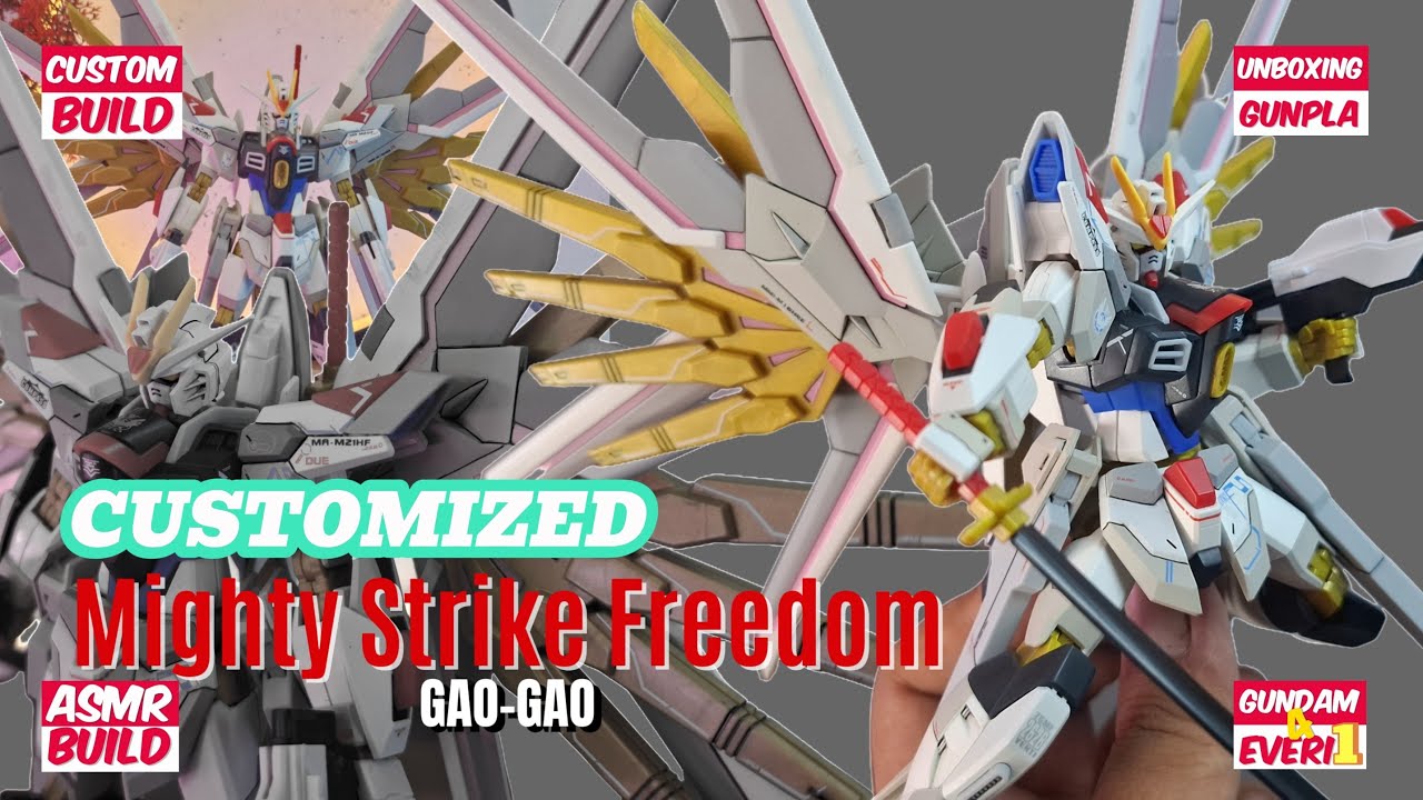 Custom Mighty Strike Freedom 1/144 | GaoGao | Bootleg ASMR BUILD | REVIEW #scribing #paintinggunpla