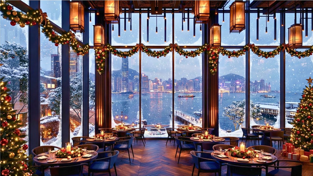 ❄️ Relaxing Holiday Evening 🎶 Soft Music 🔥 Fireplace & Snowfall