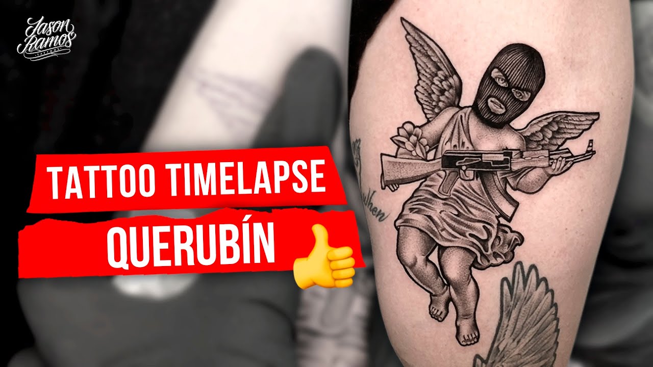 ⚡QUERUBIN Tatuaje Timelapse // Stigma Wireless TATTOO Machine // WhipShading #yo3rl