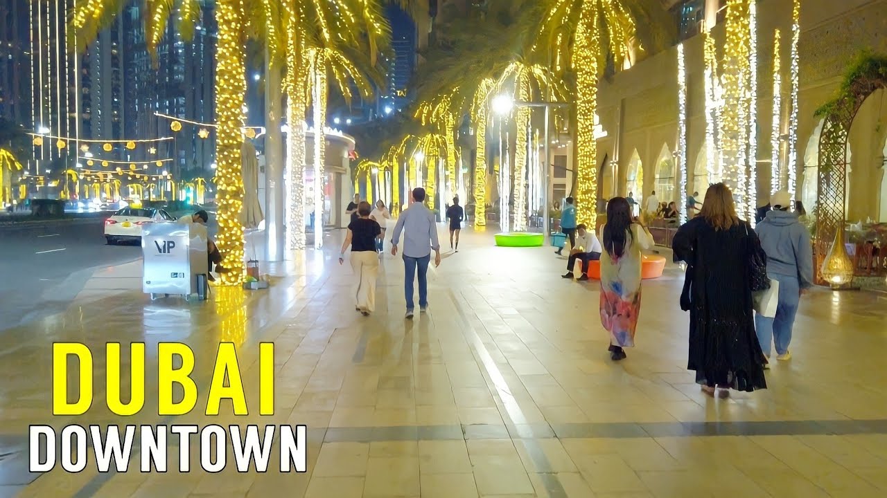 Downtown Dubai Night Walk |4K| Burj Khalifa Dubai Tourist Attraction 2022 🇦🇪