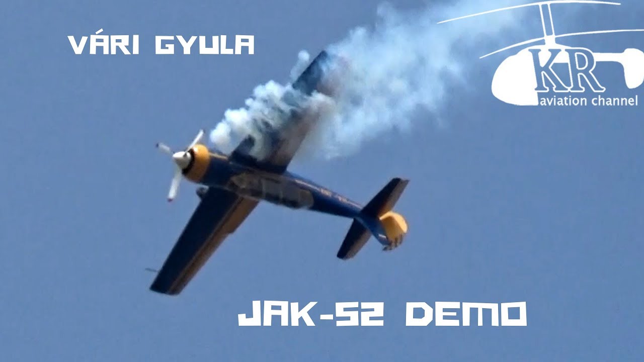 Vári Gyula Jak-52 demo at Budaörs Airshow 2018