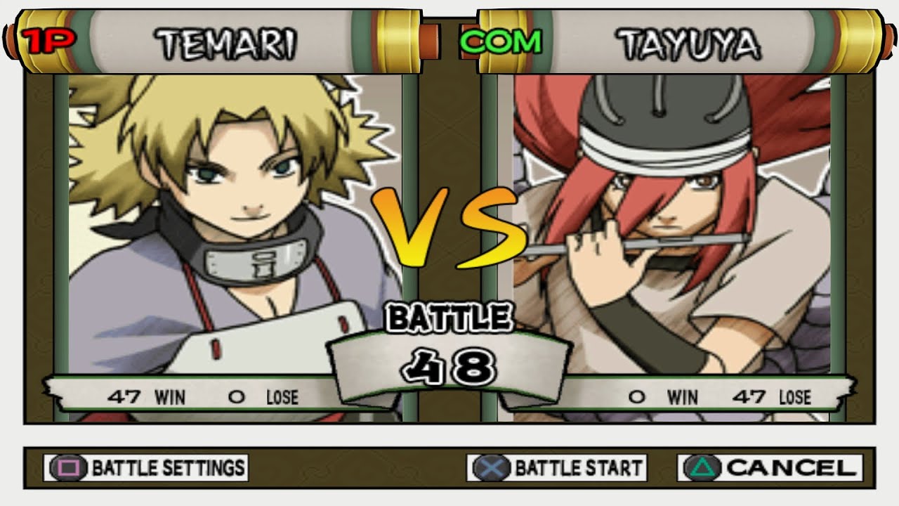 Temari VS Tayuya (INSANE) - Naruto Ultimate Ninja 3