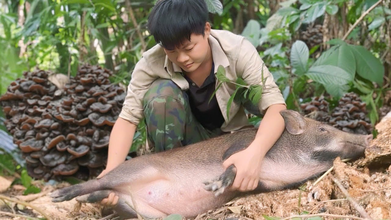 Police officer Trieu Kang lives freely and tames a wild boar