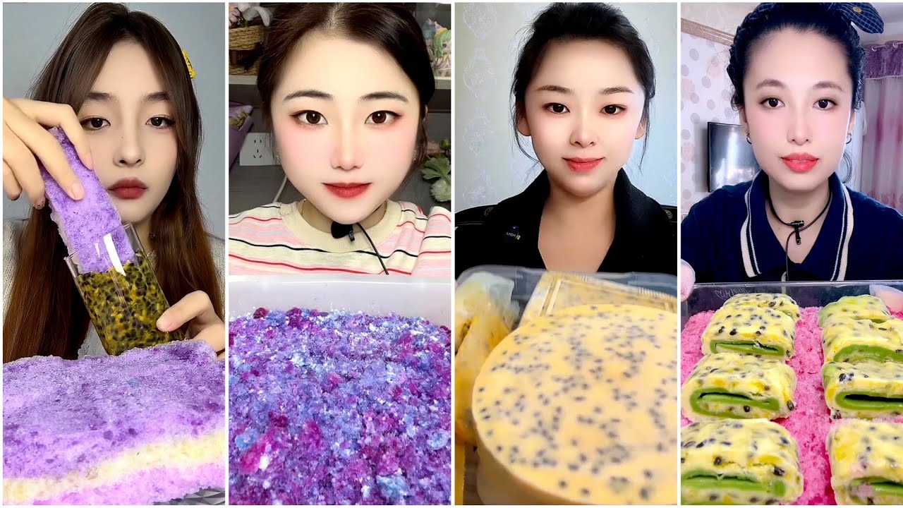 ASMR ice eating with passion fruit