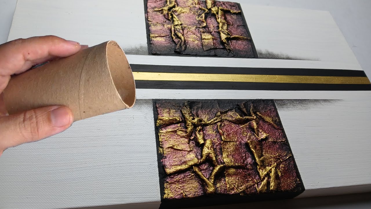 Easy Abstract Painting with Toilet Paper Rolls