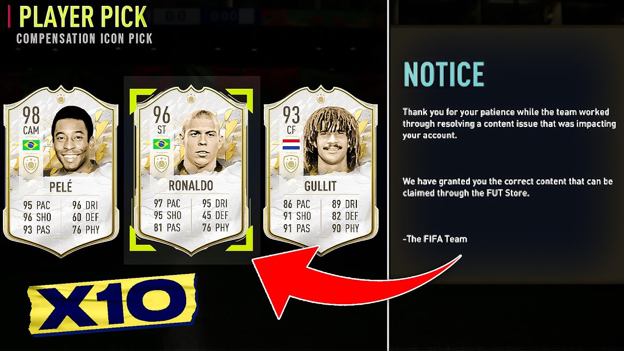 FIFA 22 10 x Guaranteed Compensation Icon Player Pick Packs!