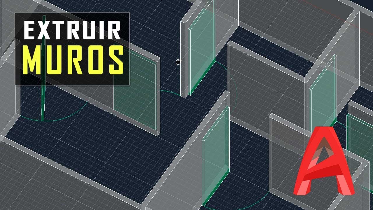 🅰 EXTRUIR MUROS y PUERTAS de un PLANO 2D en AUTOCAD 2021 -Espacio de Trabajo- Editar Sólidos-clase9🆗