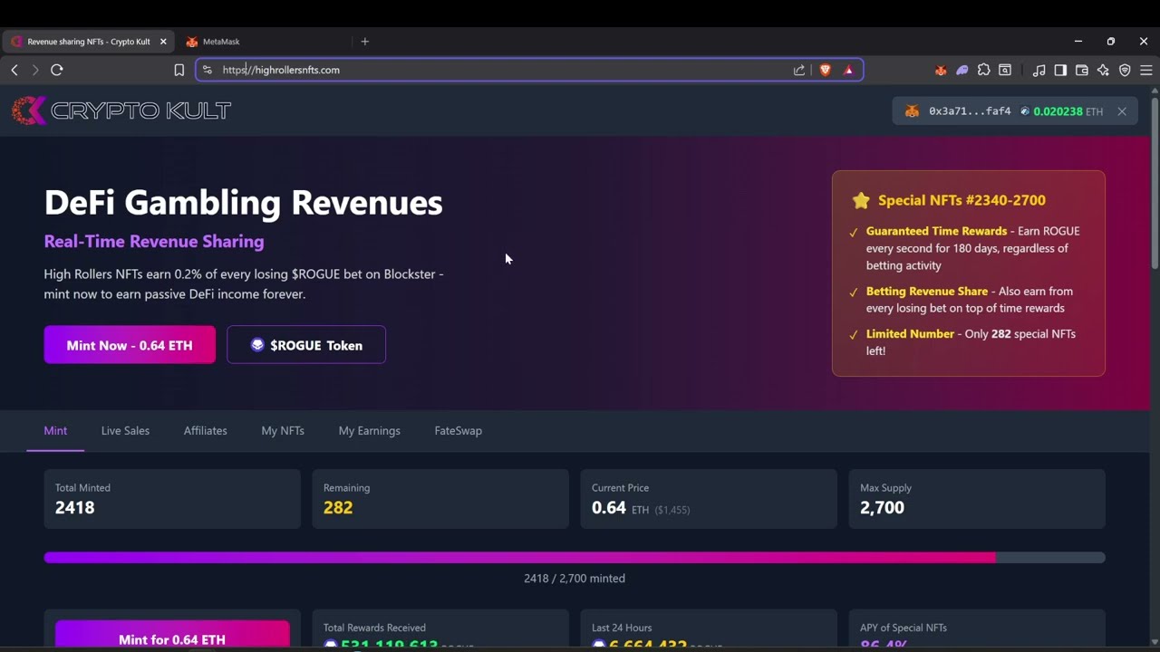 ROGUE NFT conneting with your SOL Wallet for new NFTs on Solana chain