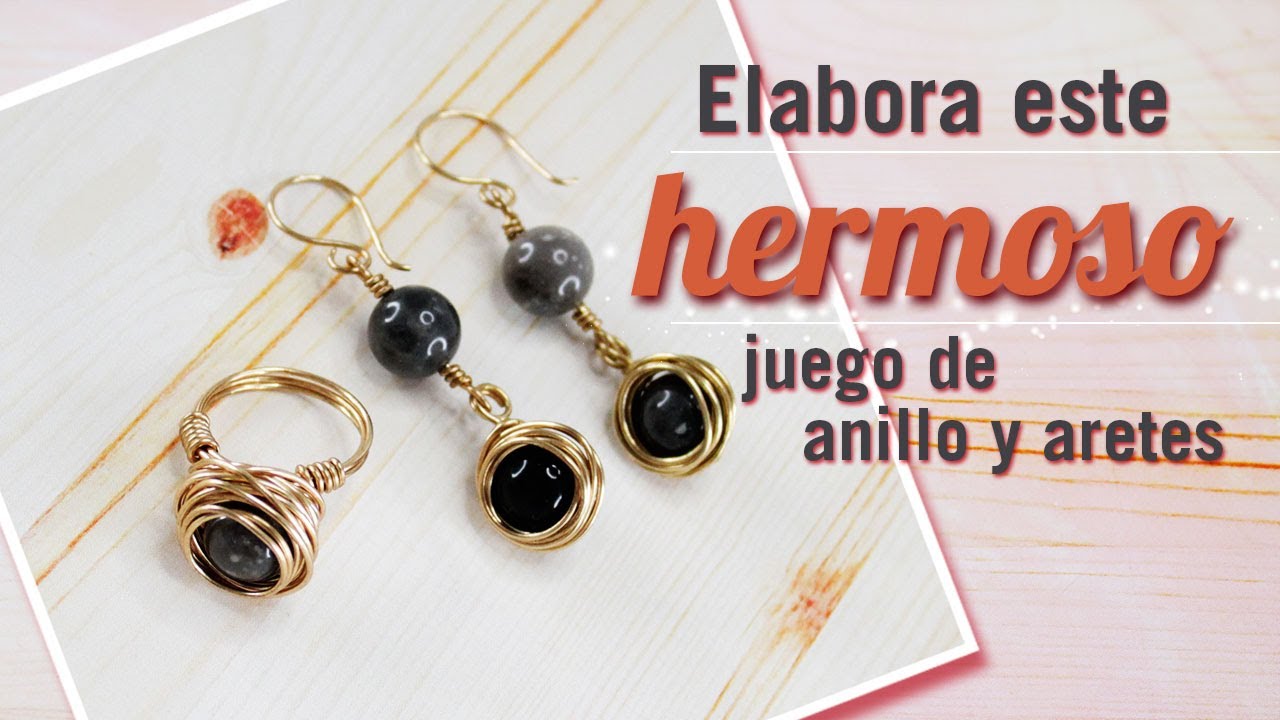 Como hacer aretes y anillo con la técnica de alambrismo episodio17