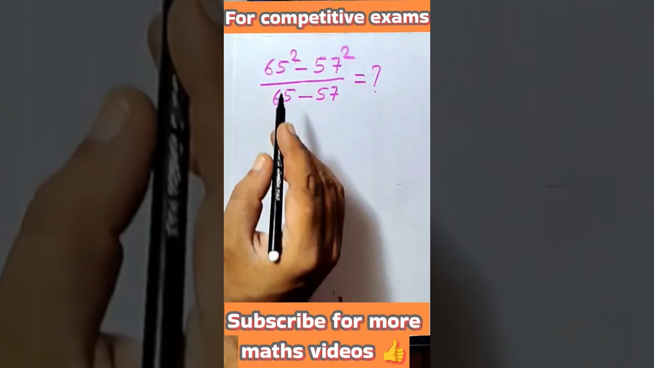 Solve in 2 Seconds! 🚀 Algebraic Identity Math Trick for Competitive Exams #shorts #maths