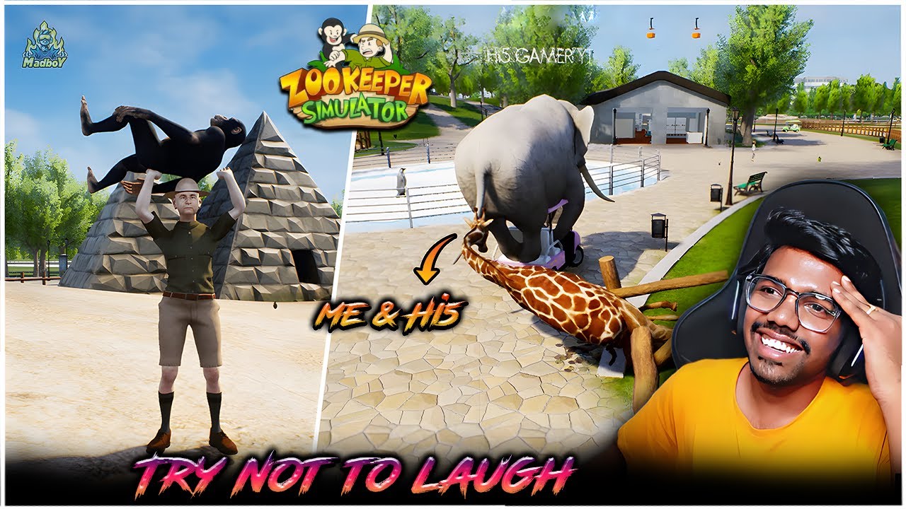 TRY NOT TO LAUGH 🤣 | ZooKeeper Simulator with @Hi5GAMER | Maddy Telugu Gamer