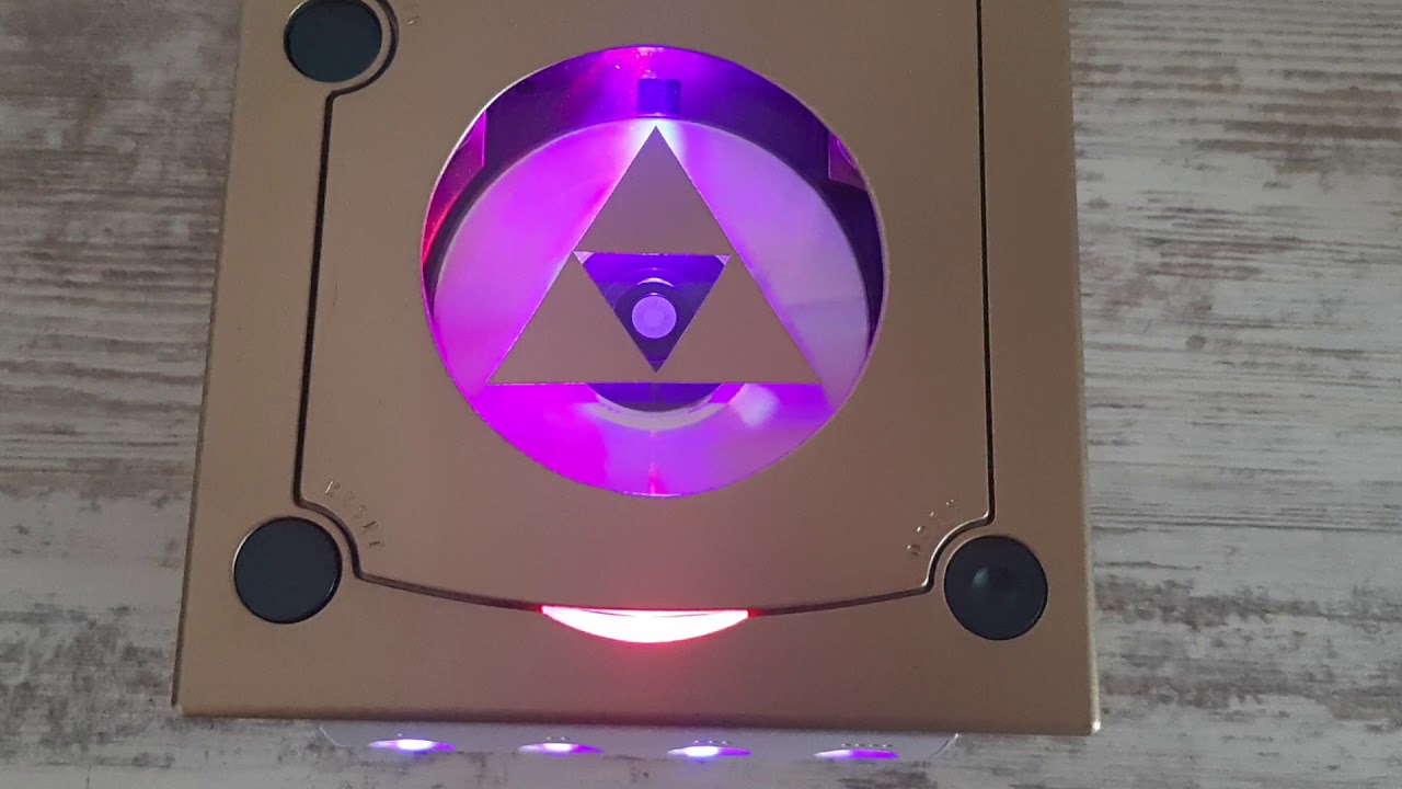Zelda Custom Gamecube Gold Led Mod