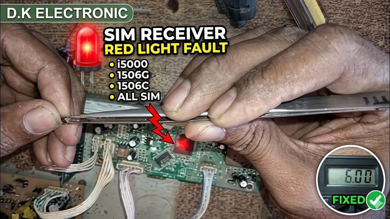 how to repair sim receier red light foult||i5000||1506g||1506c||​ ALL sim reciver @DKdumbalo