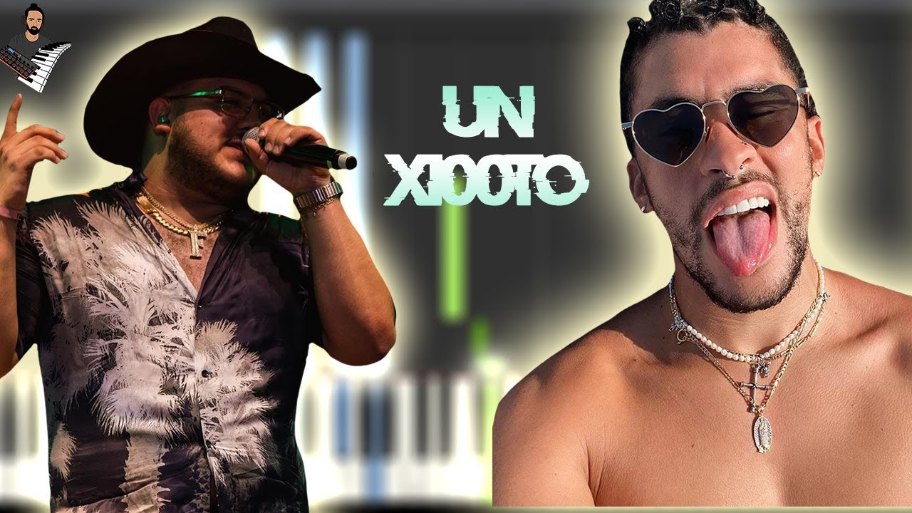 Grupo Frontera x Bad Bunny - un x100to | Instrumental Piano Tutorial / Partitura / Karaoke / MIDI