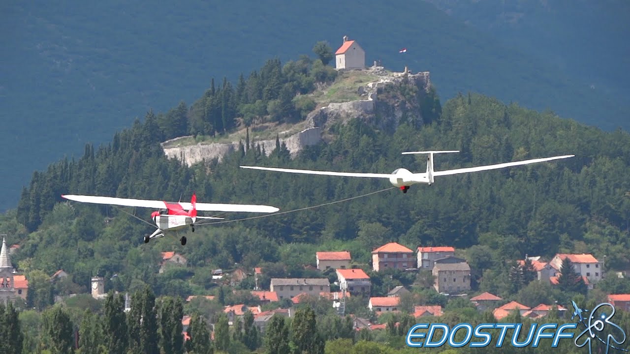 Glider Towing Action at Sinj Airfield LDSS - Croatia HD