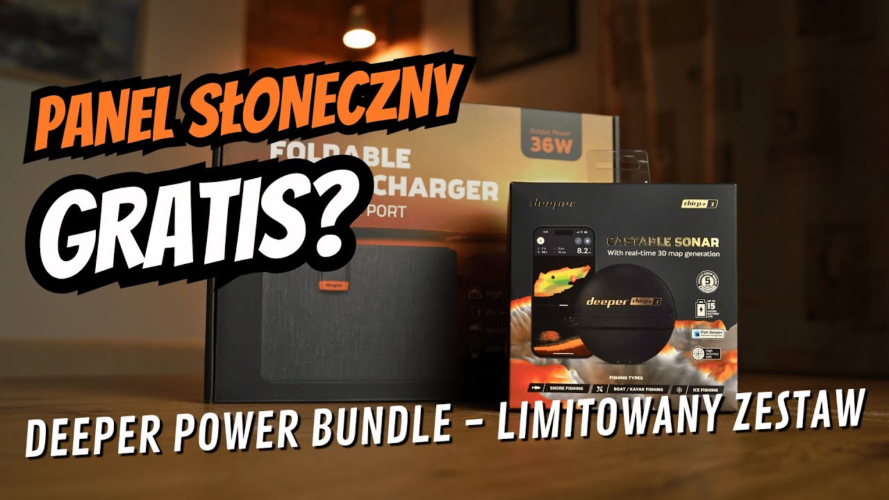 Deeper CHIRP+ 3 + Panel Słoneczny GRATIS? Sprawdzamy limitowany zestaw Deeper Power Bundle!