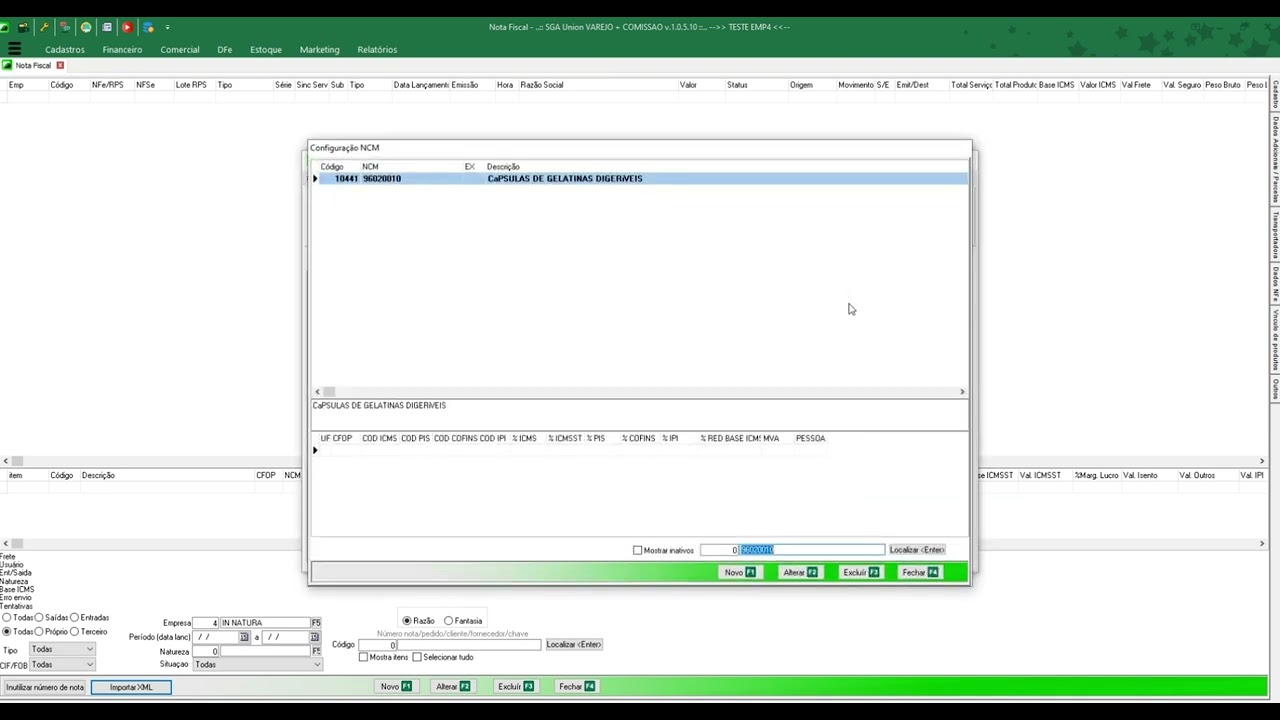 Importação de XML