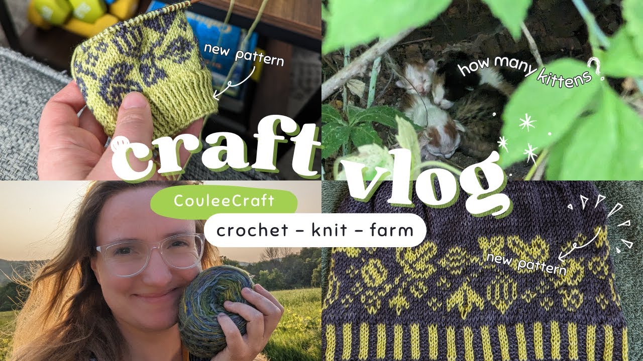 Craft Vlog: Crochet Toy Net, Knitting Pattern Design, Kittens, Baby Cows, Fences, Farm & Studio Vlog