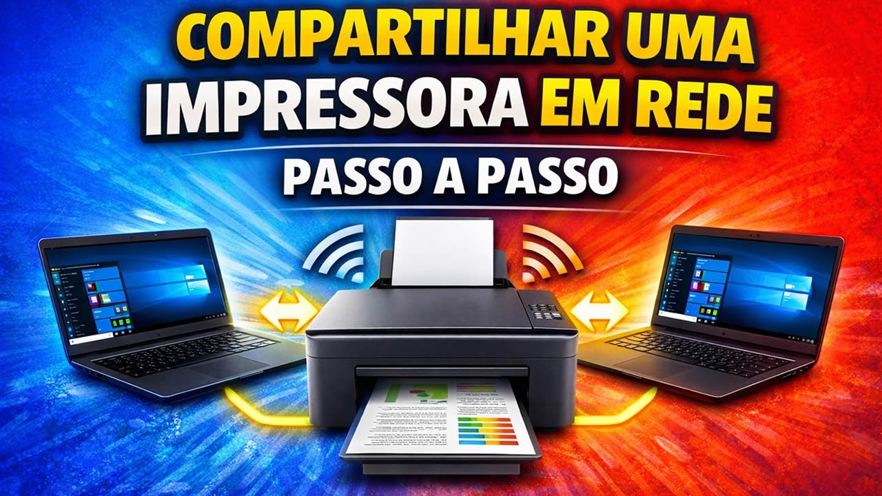 Como Compartilhar uma IMPRESSORA EM REDE - Tutorial Completo passo a passo
