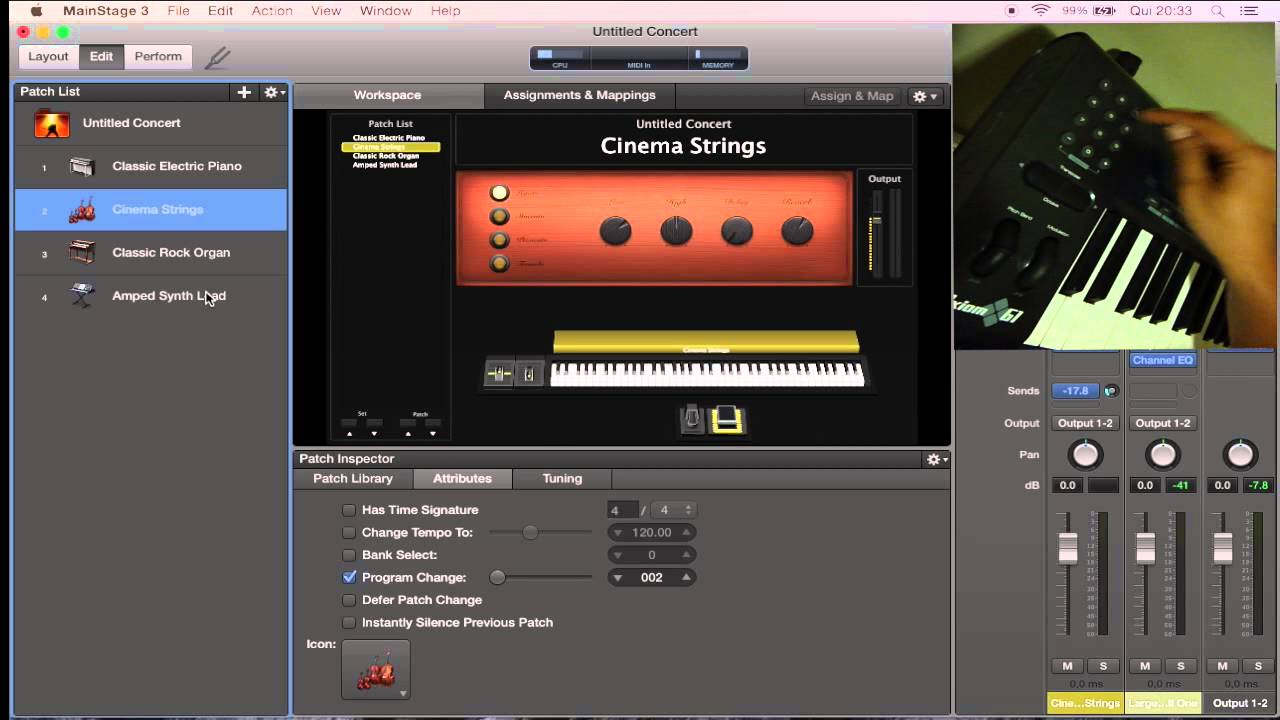 Mainstage 3 - Mudando os timbres no controlador