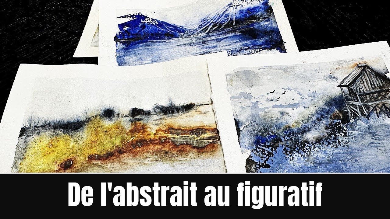 Tuto! 4 Aquarelles de paysages | de l'abstrait au figuratif | facile