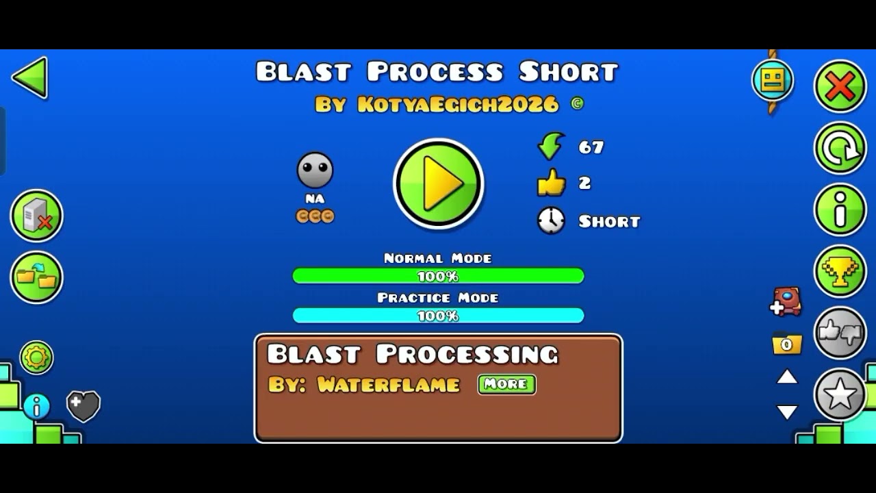 2-ой созданный мною уровень. Blast Process Short.#geometrydash 