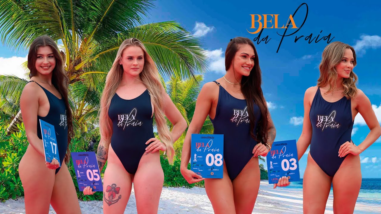 Bela da Praia 2024 etapa final - desfile de maiô azul