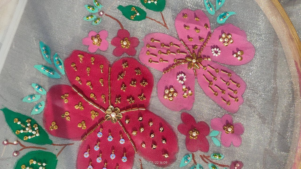 Hand-Painted Organza Suit with Embellishment💖|Part-1|Step-by-Step Tutorial✨