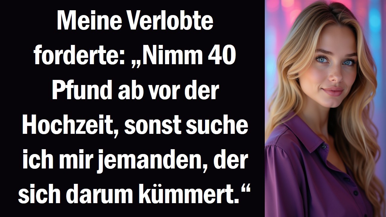 Meine Verlobte forderte „Nimm 40 Pfund ab vor der Hochzeit, sonst suche ich mir jemanden, der sich