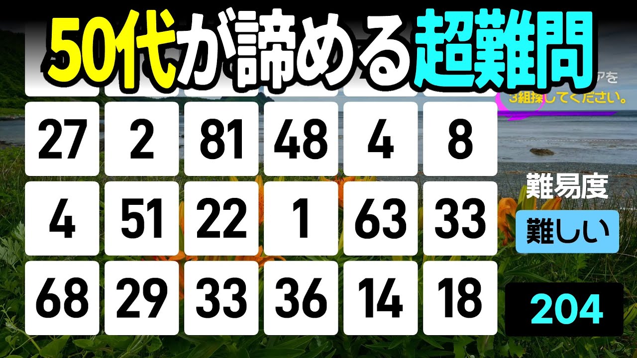 【認知症予防】50代が諦める難問！あなたは1つでも見えますか高齢者向けの楽しい数字探し脳トレ【中級、上級、超上級】