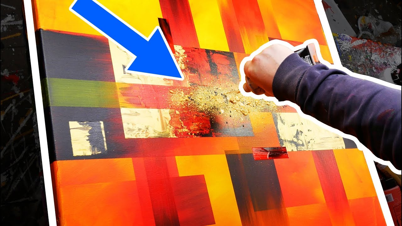 How To Make An Abstract Painting With Powerful And Bright Colors | Solar Blast