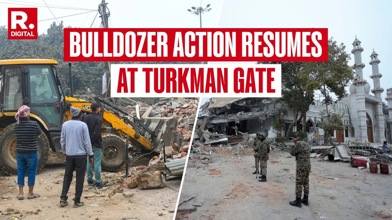 Breaking: Bulldozer Action Resumes At Turkman Gate After Stone-Pelting Incident