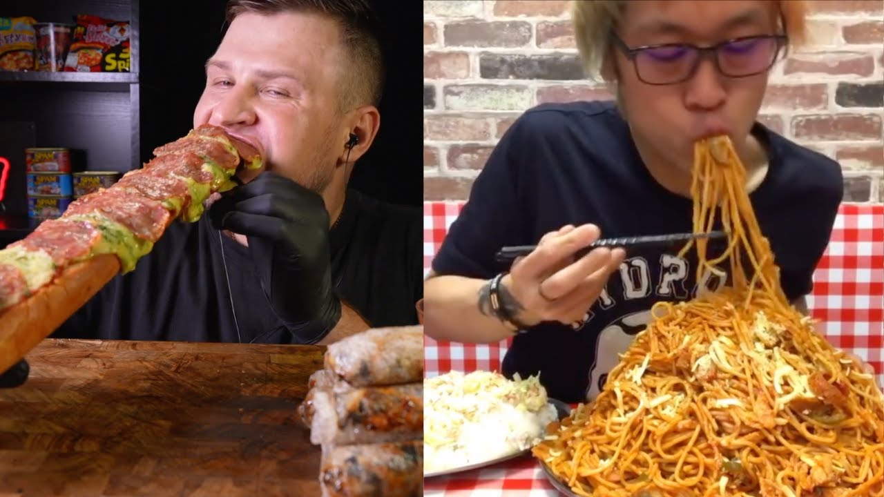 Mukbangers Eating 1 WEEK OF CALORIES IN ONE MEAL 😱
