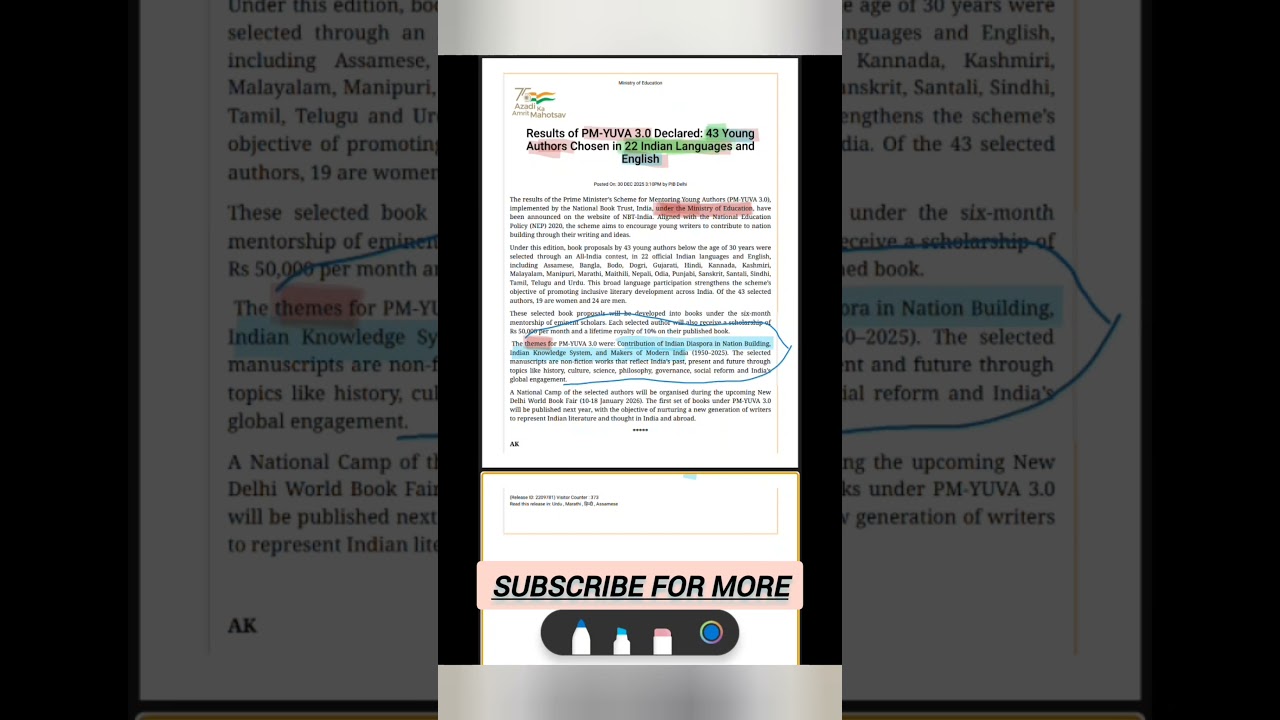 Pm YUVA 3.0 | pm yuva yojna. current affairs 