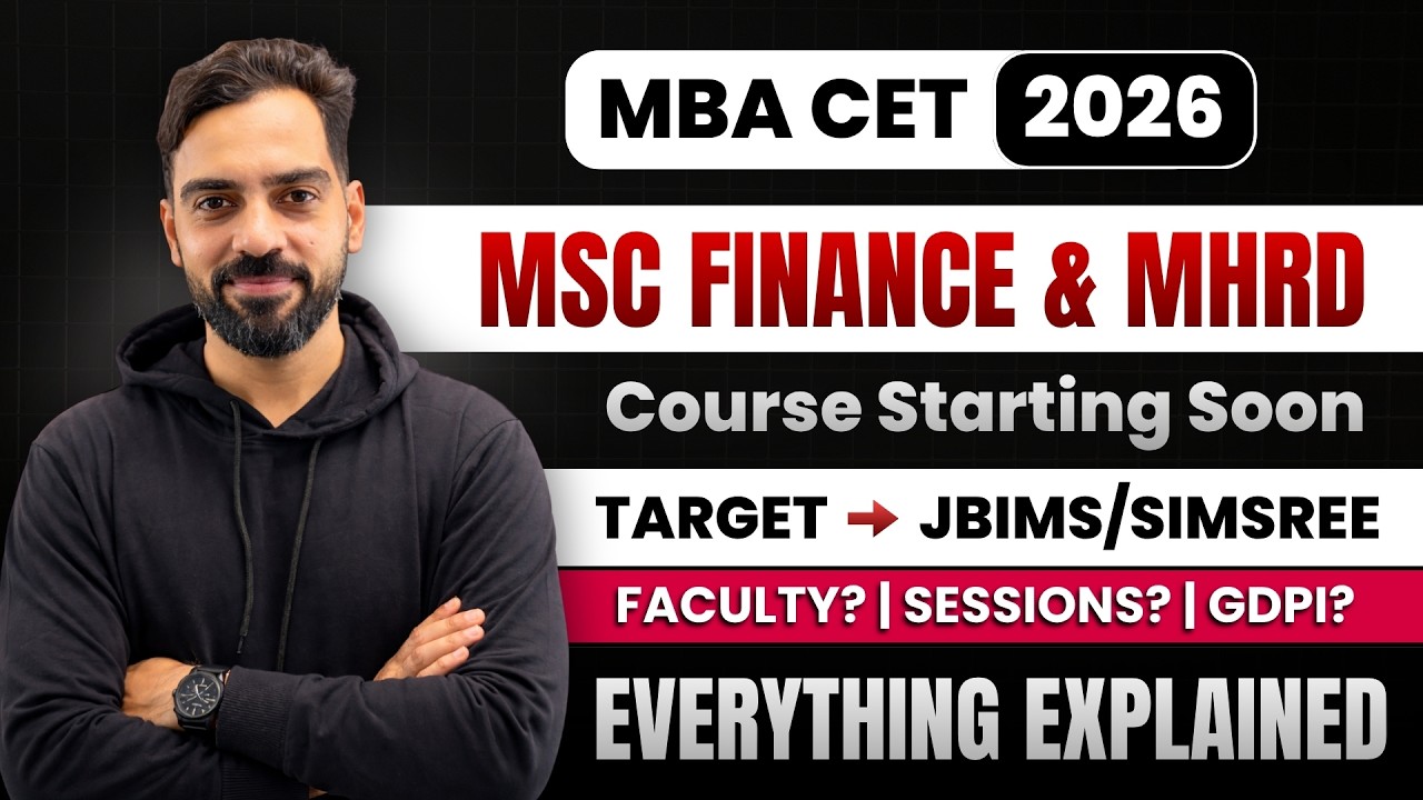 MBA CET 2026 MSC Finance & MHRD Course Full Details 🔥 JBIMS/SIMSREE Target