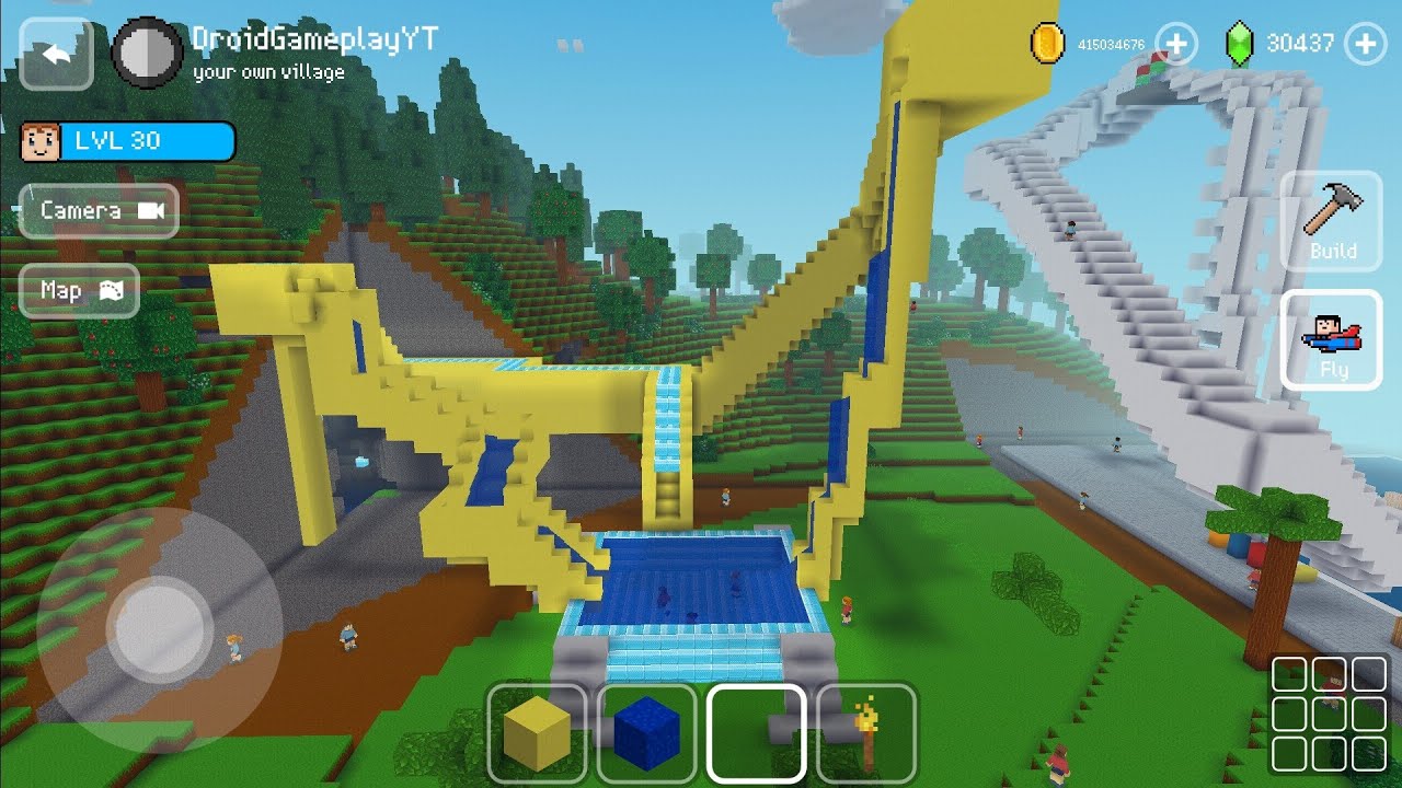 Water Park Slide - Block Craft 3d: Building Game