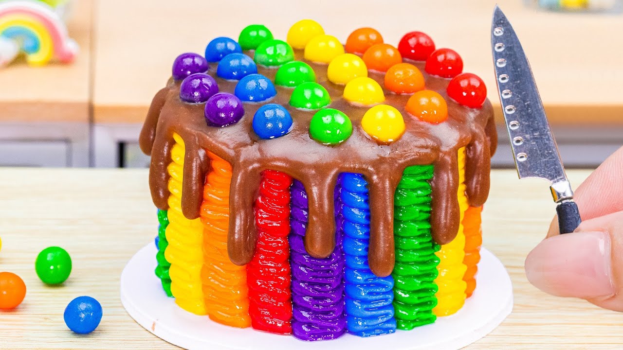Amazing Rainbow Cake Decorating 🌈 Miniature Rainbow Buttercream Cake Recipes By Baking Yummy