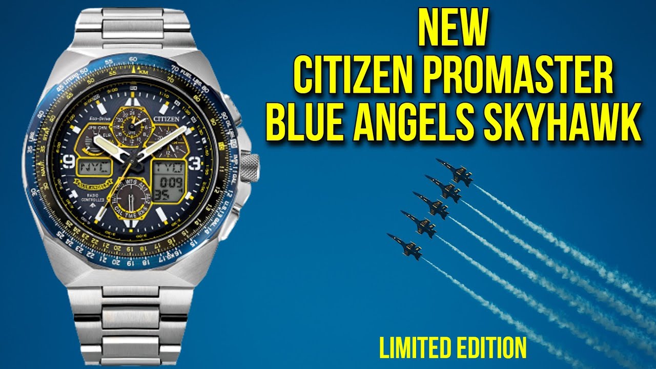 Новые часы CITIZEN Promaster Blue Angels Skyhawk Limited Edition Eco-Drive с сапфировым браслетом