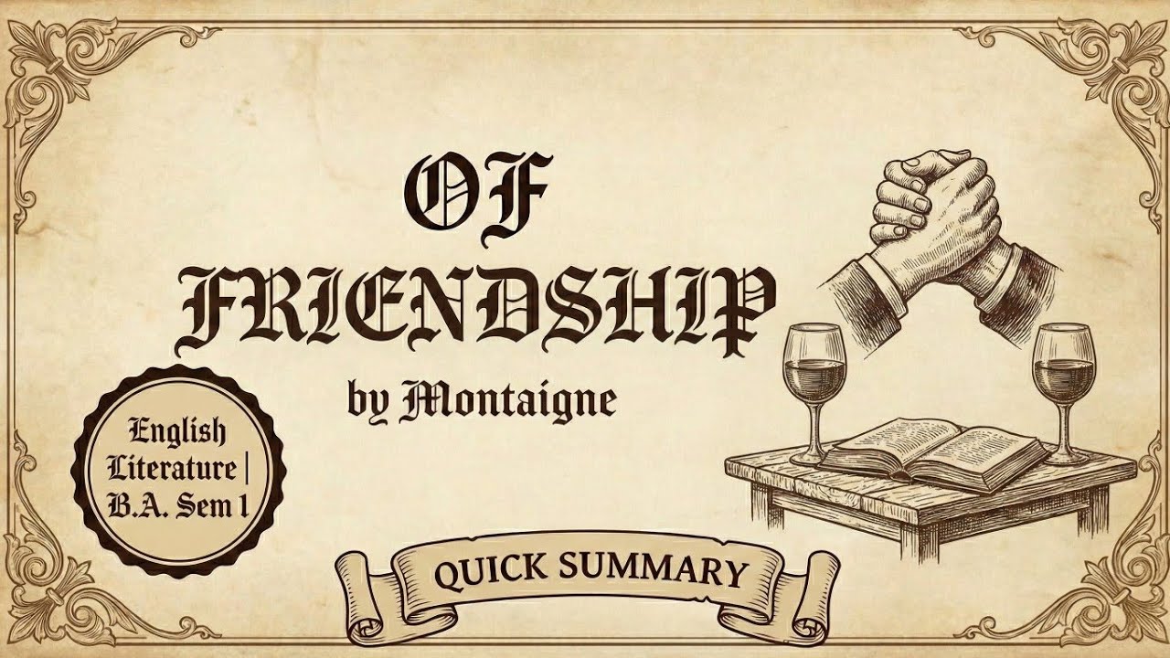 On Friendship - Montaigne |MGSU  B.A. Sem.1 English Literature