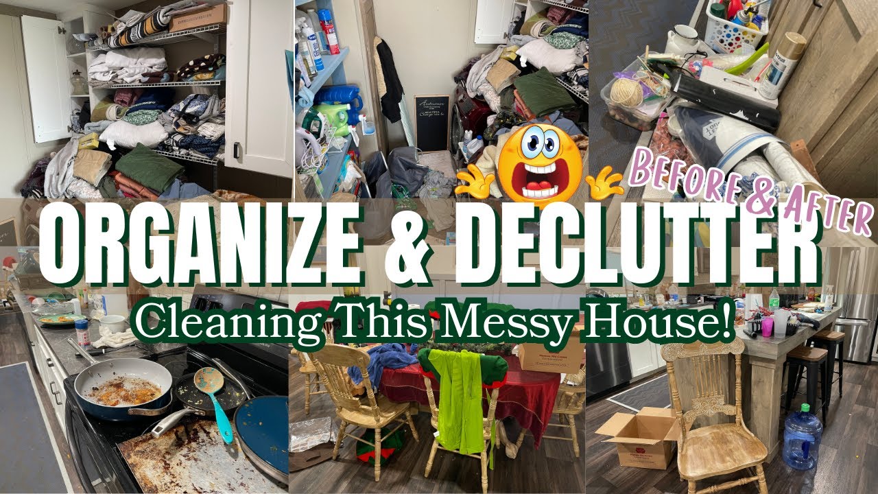 *NEW* CLEAN WITH ME / CLEANING DECLUTTERING AND ORGANIZING TONS OF JUNK! BEFORE AND AFTER MOTIVATION