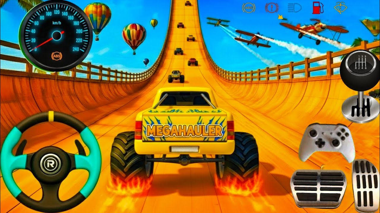 🚛Mega Ramp Monster Truck Simulator – Insane Stunts & Jumps | Android Gameplay 2025.😯