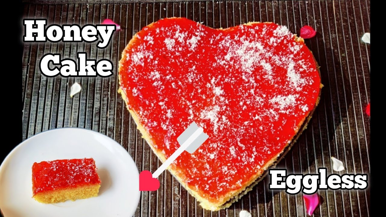 Honey Cake Recipe/ Eggless Honey Cake/ How to make Honey Cake/ Valentine's day special honey cake