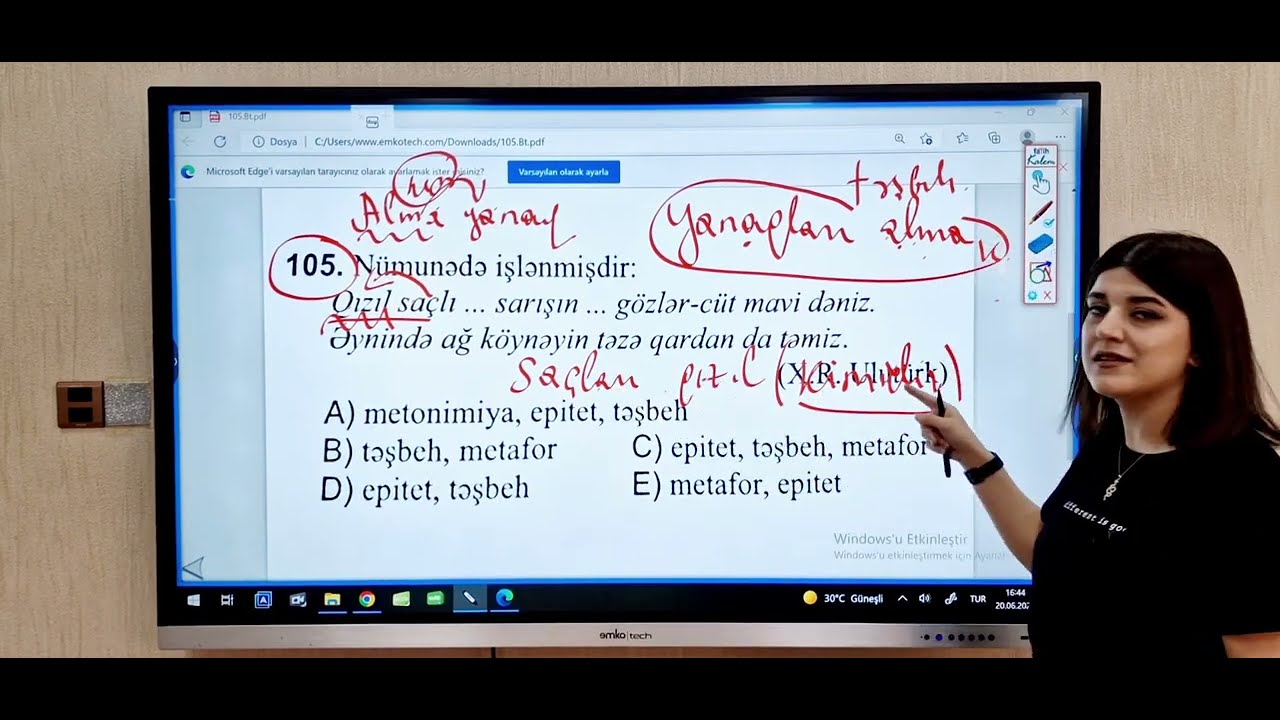 Ədəbiyyat - test izahı (bədii təsvir vasitələri)😊