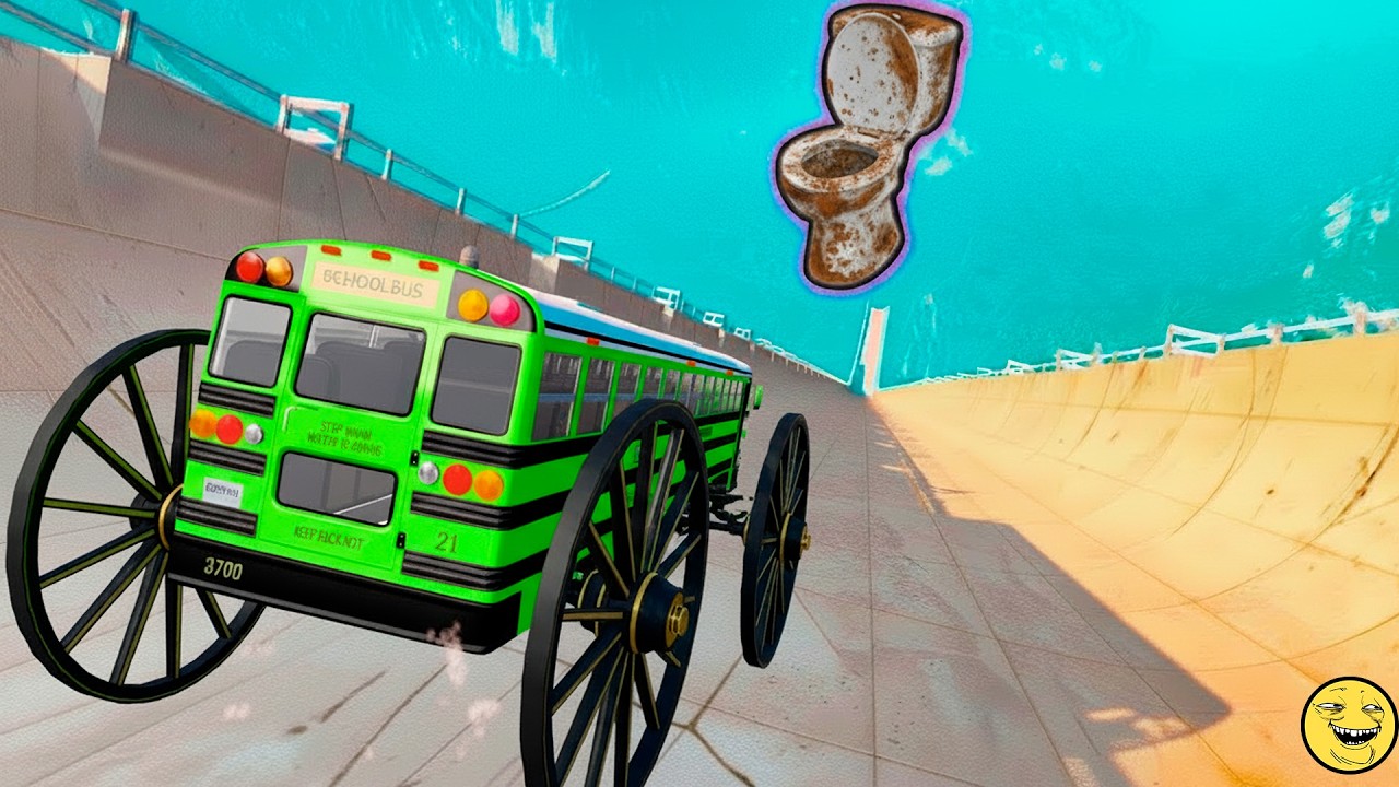Top 50 School Bus Jumps & Crashes &ndash; BeamNG Drive Bus Madness Compilation