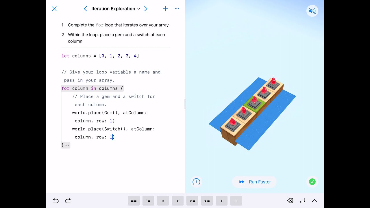 Iteration Exploration - Swift Playgrounds Learn to Code 2 with Explanation