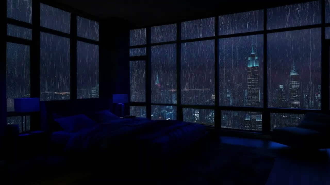 Late Night Rain in the City 🌧️ Cozy Window Ambience for Study, Focus & Sleep