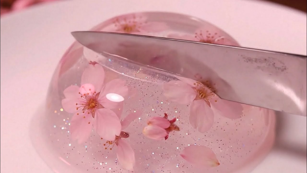 [AI ASMR] slicing shiny glass desserts ~relaxing video 