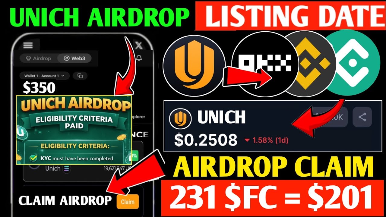 🔥Unich Token Distribution🥳Unich Airdrop New Update | Unich Airdrop Listing Date |Unich Login problem