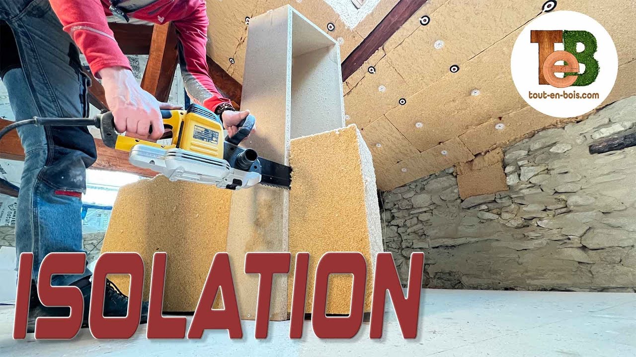 RÉNOVATION, isolation des rampants en laine de bois.